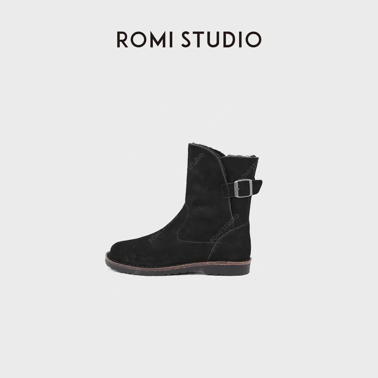 ROMI STUDIO"温暖包裹"牛反绒+羊毛轻舒保暖耐磨雪地靴RWCWP34551