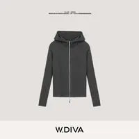 W.Diva【影织】澳洲进口连帽极细美丽诺羊毛开衫外套休闲53Z223127