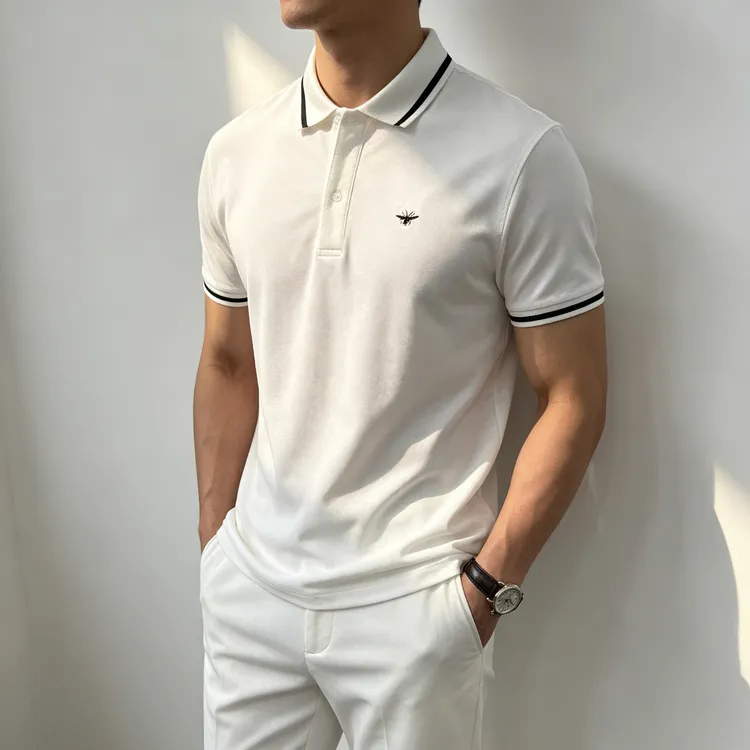 SEASONMARK小蜜蜂撞色Polo短袖休闲百搭舒适透气情侣同款T