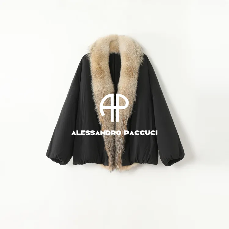 AP洛哥54003RR【黑标】进口可拆卸狼毛领时尚轻奢羽绒服秋冬女装