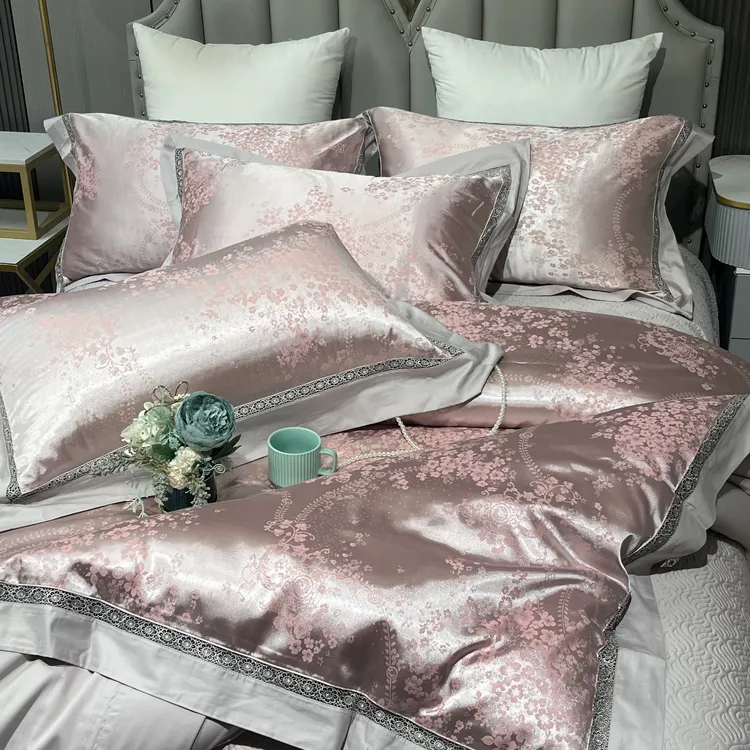 鑫惠-落樱-★床盖款★高精密贡缎提花纯棉四件套轻奢欧式四季四件套