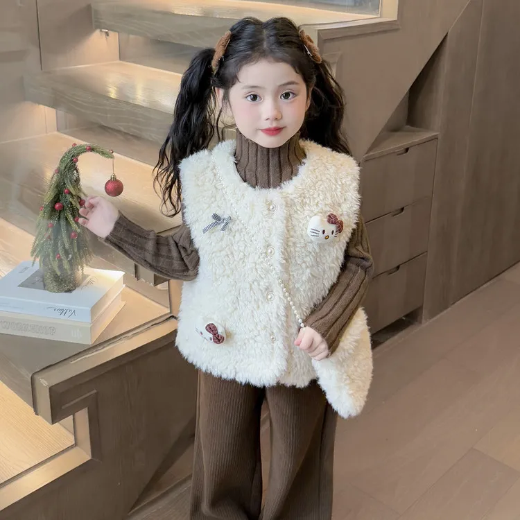 女童马甲2025新款秋季女孩韩版洋气时髦马夹女宝宝小童保暖秋装潮