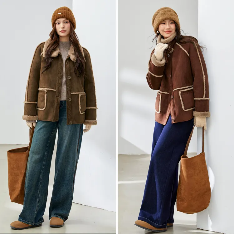 【复古洋气保暖外套】纤莉秀大码女装时尚显瘦遮肉外套QK1184