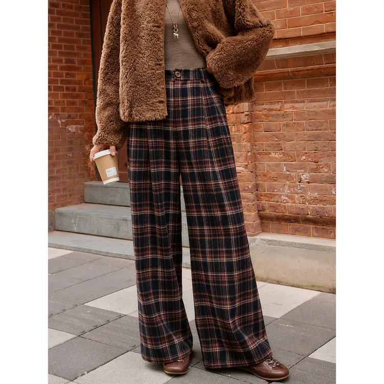 CoreLynk  香街咖格｜美利奴羊毛格纹休闲裤