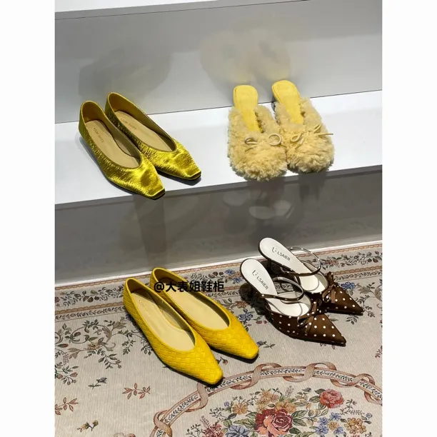 大表姐鞋柜·黄色系极简风增高高级感浅口女单鞋春季2026新款