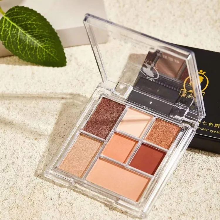 七色眼影盘大地色珠光哑光细闪高光修容多功能学生平价彩妆盘