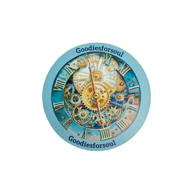 蒸汽朋克时钟 切割垫 手帐切割板 直径12厘米 单面图案