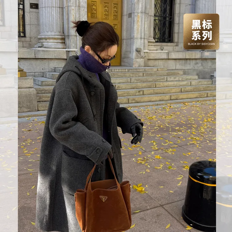 莉贝琳sisy店主自留~黑标镇店之宝老夫大衣毛呢外套S24311CT01