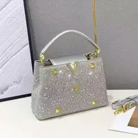 【安琪专属】磁扣百搭手提包小方包铆钉手提款手工斜跨包水桶形