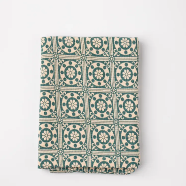 知舍 敦煌联珠团花茶巾 墨蓝