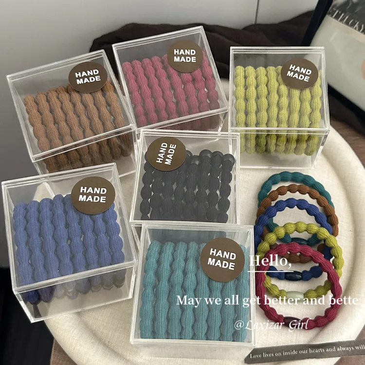 盒装彩色豌豆头绳女士2025新款皮筋高弹力耐用扎发发圈发饰不伤发