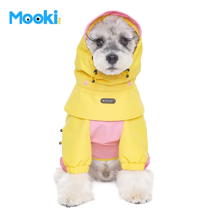mookipet狗狗雨衣 户外四脚防水雪纳瑞比熊衣服狗狗夏天衣服