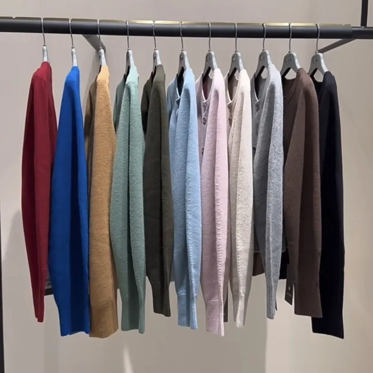 【北京阿玛施】早春新款保暖毛衣气质简约百搭圆领针织开衫女548033