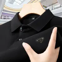 【港口撤柜】高端普家三角标翻领短袖商务夏季潮流POLO衫T恤半袖男