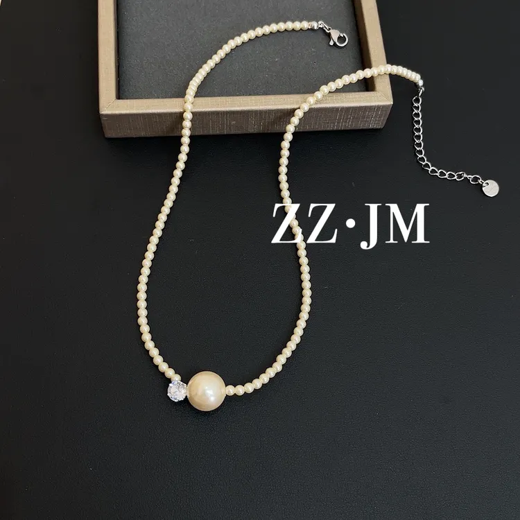 钛钢仿珍珠项链 （3mm美人鱼）珠珠项链时尚复古简约百搭