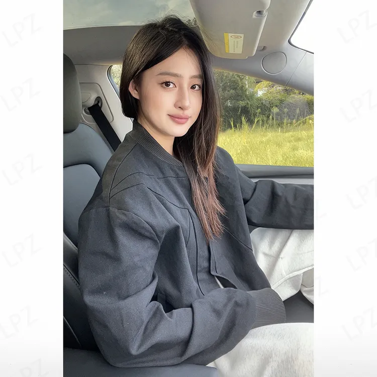 序77秋新款460g重磅解构裁剪短款硬汉外套高街倒三角痞帅飞行夹克