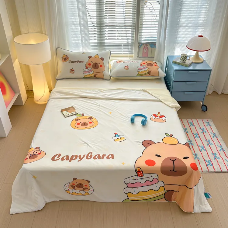 凉感丝夏被空调被芯可水洗机洗夏凉被子单双人奥特曼卡皮巴拉