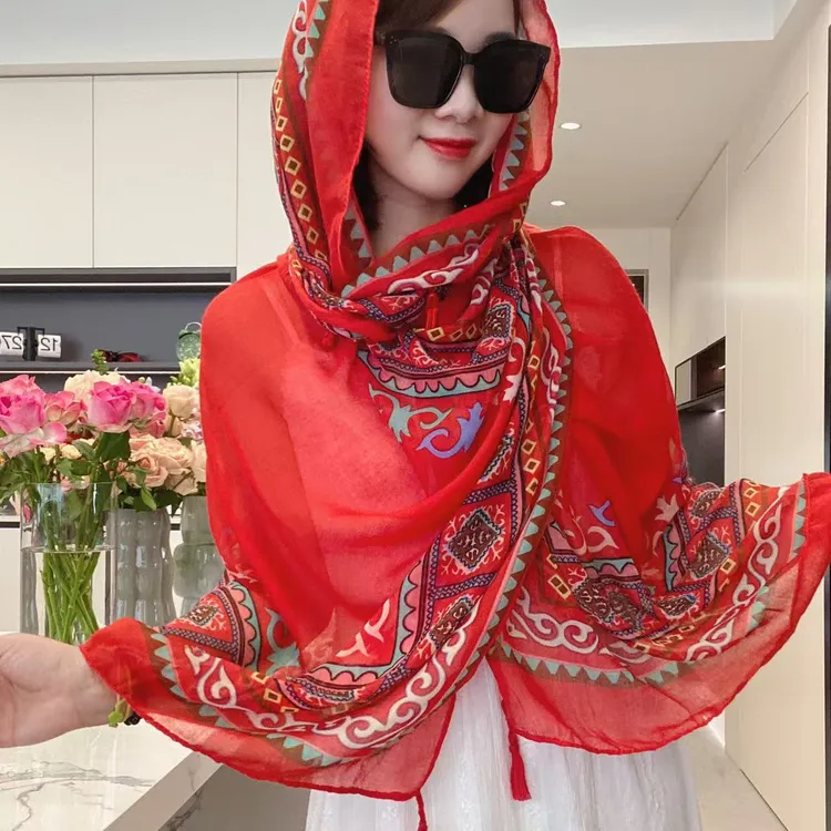 【波西米亚风】2025新款夏季薄款旅游拍照披肩外搭