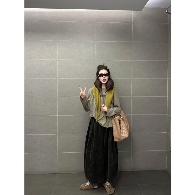 老钱风松弛感女装休闲字母印花T恤秋季高腰宽松垂感阔腿裤两件套