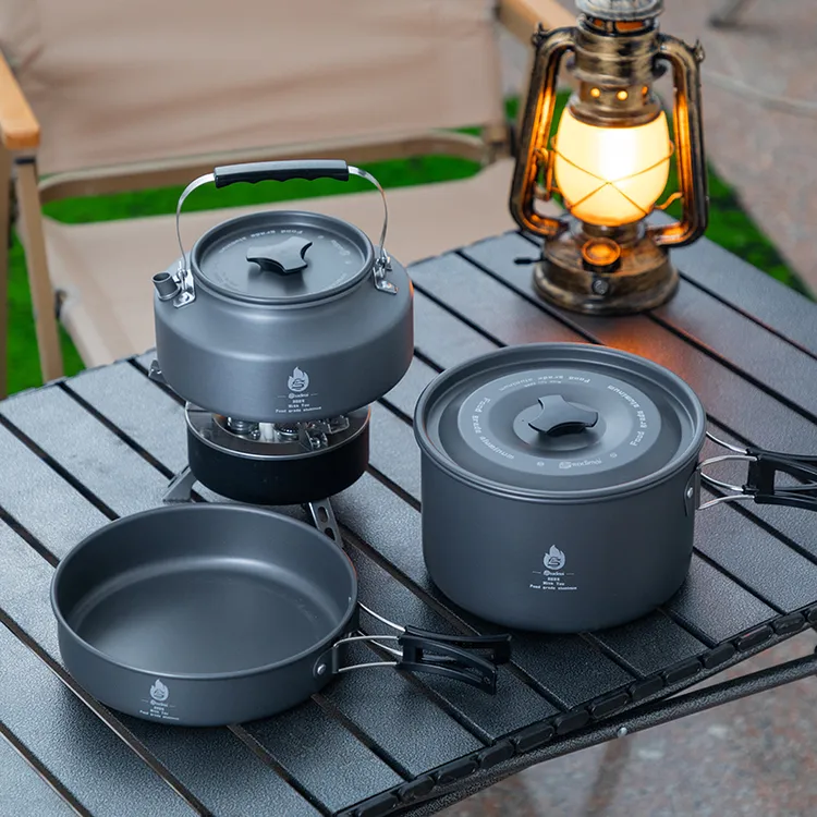 户外便携炊具套锅露营烧水壶轻量耐用野炊锅具露营炊具