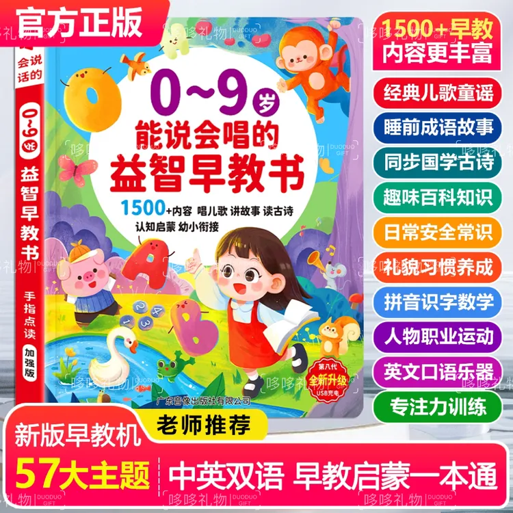 <新款正品>0-9岁儿歌故事智能早教机启蒙幼儿学习机有声书点读书商品图