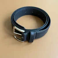 米娜家黑色经典百搭休闲光面腰带