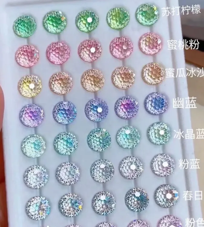 时尚高品质珠宝爆闪烟花切圆钻透底美甲钻8mm锆石饰品粉色