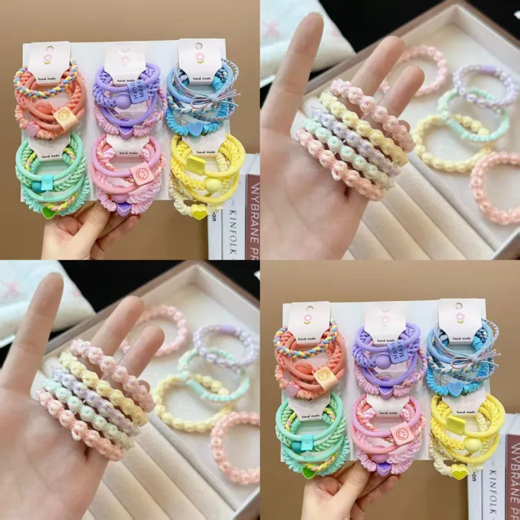 2025新款彩色扎高马尾发绳儿童ins不伤发仙气头饰高颜值发圈女