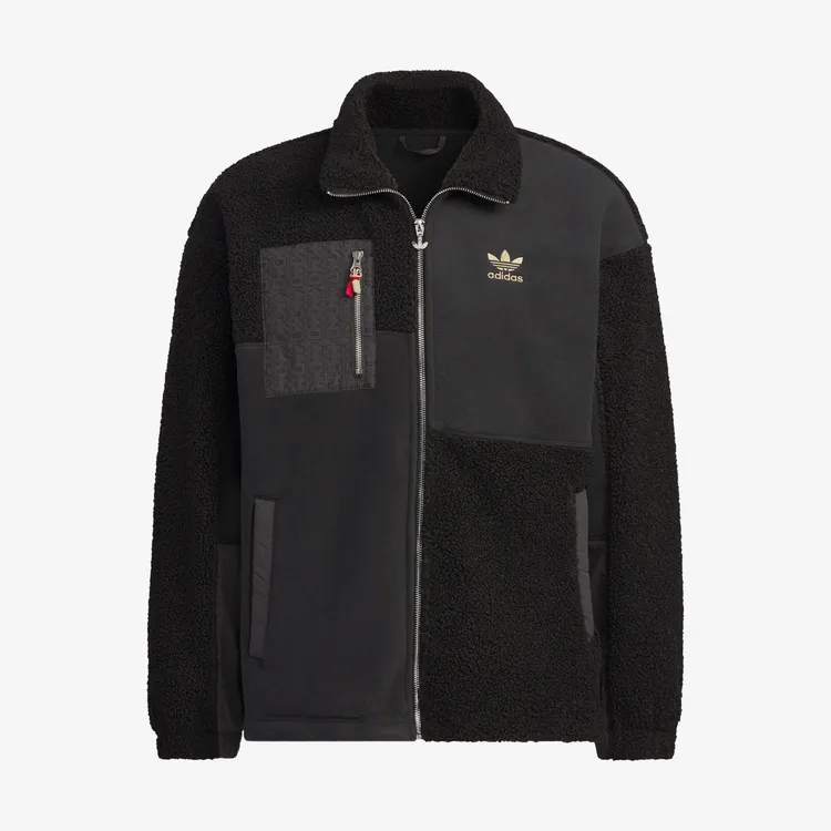 Adidas/阿迪达斯正品三叶草男子仿羊羔绒运动夹克外套HY7285