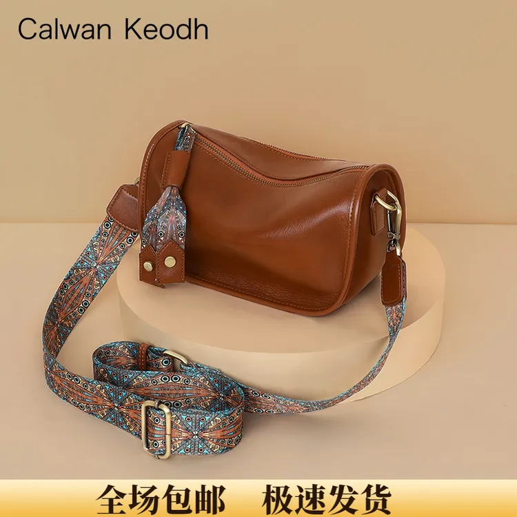 Calwan Keodh真皮包包女包2025款复古斜挎包生日礼物送女友送老婆