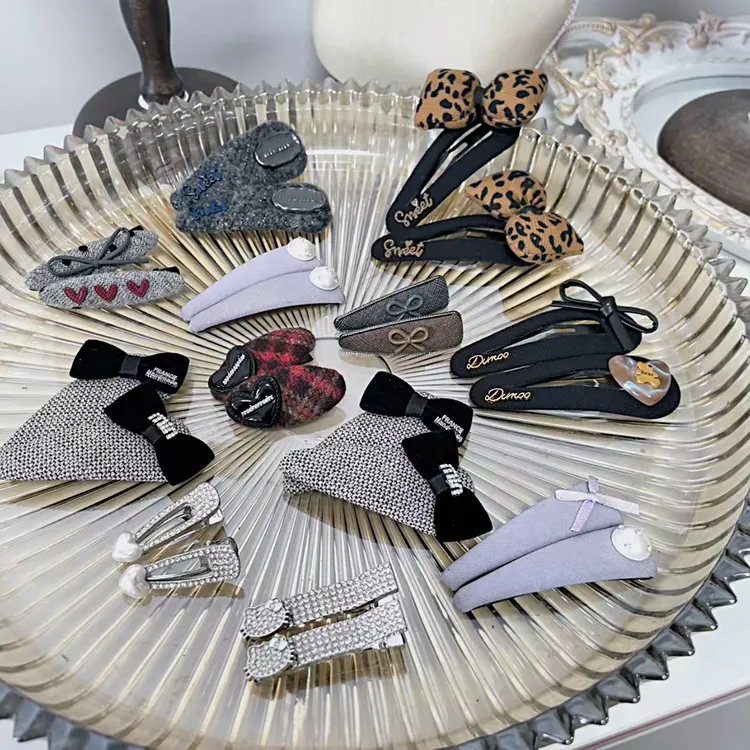 蝴蝶结爱心夏季夏天发夹女侧边刘海夹小发卡碎发鸭嘴夹发饰前额