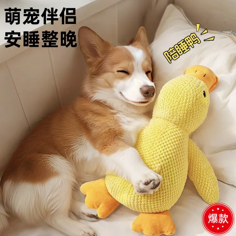 宠物玩具发声小黄鸭小狗毛绒玩偶大狗自嗨磨牙耐咬宠物玩具商品图