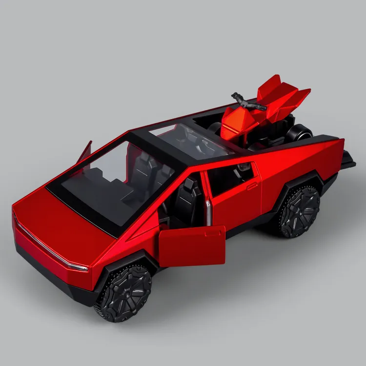 可开门合金车儿童小汽车玩具回力车男孩玩具3到6岁宝宝摩托车小车