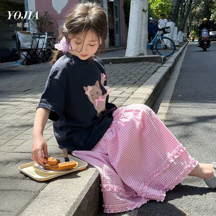 YOJIA【卡哇伊】2025年款衣服儿童短袖夏装洋气女童T恤短袖小孩衣服