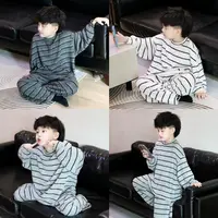 【现货】Jimmy妈童装 跌落云端秋冬儿童软软糯糯撞色条纹家居服套装