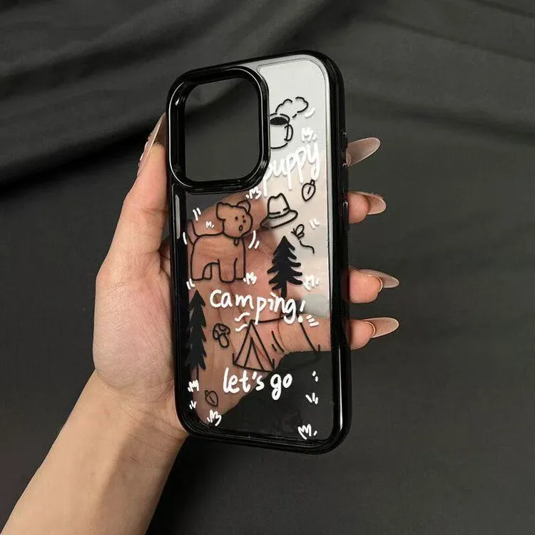 露营小狗适用苹果15Pro手机壳13硅胶XSMax/xr/12女16/14p套8P
