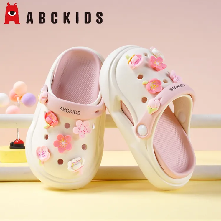 Abckids女童洞洞鞋儿童防滑拖鞋EVA踩屎感防滑女孩亲子宝宝沙滩鞋