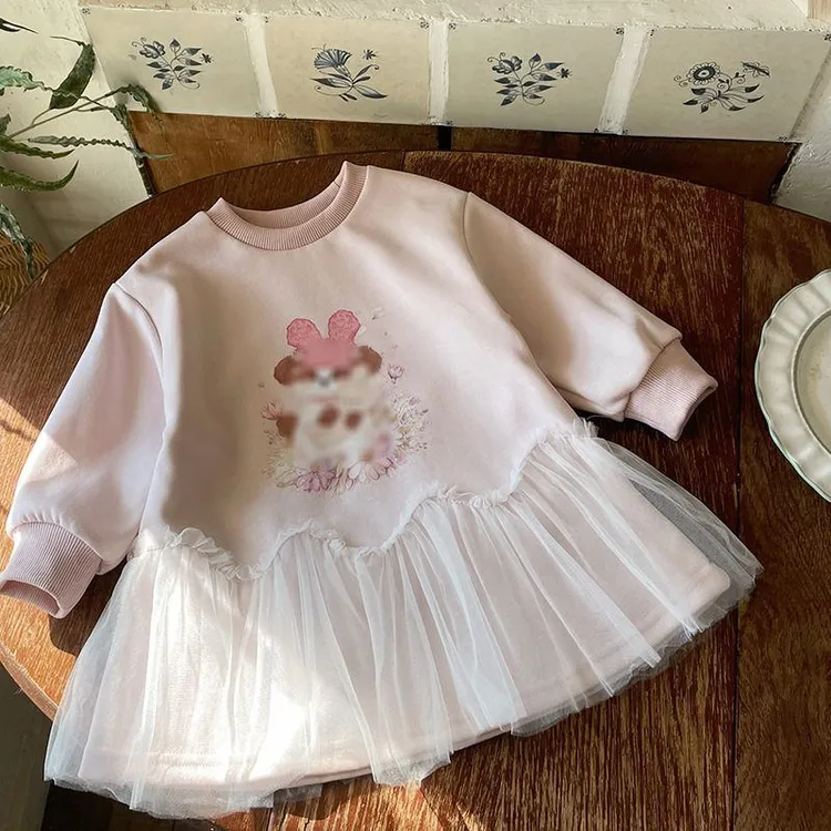 儿童卫衣裙2025春季新款洋气卡通长袖卫衣裙可爱韩版中小童卫衣裙