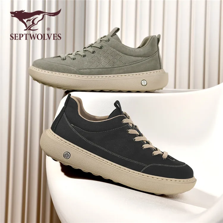 七匹狼官方正品男鞋2025夏季透气休闲板鞋时尚百搭厚底帆布运动鞋