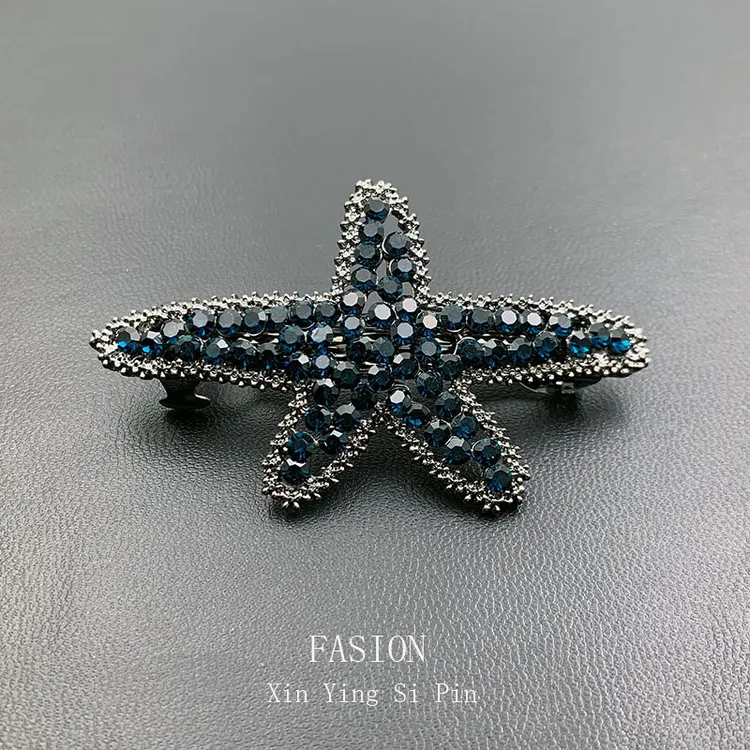 韩式优雅海星一字发卡简约后脑勺弹簧夹顶夹气质网红时尚成人韩版