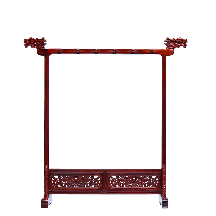 实木高档笔架笔挂毛笔架印度小叶紫檀榫卯复古红木搁笔收藏送礼多