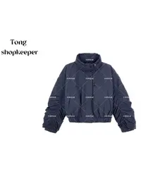 QJ/彤掌柜1682518 冬款2025秀款千褶设计感立领显瘦保暖羽绒服