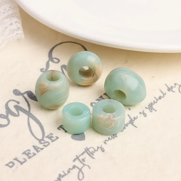 亚克力仿玉石大孔异形散珠串珠diy手串项链新中式服装辅料