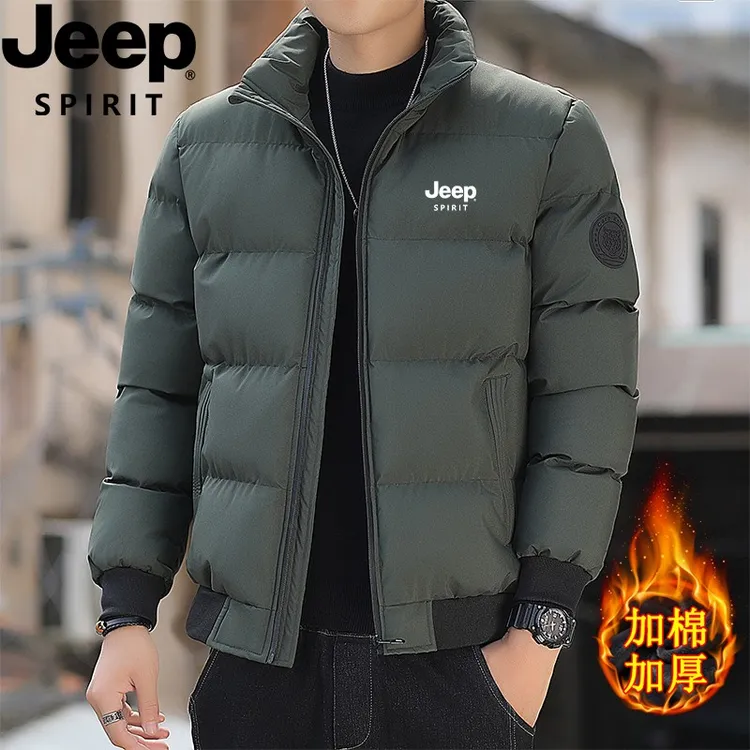 JEEPSPIRIT吉普棉服男秋冬季加厚保暖立领外套袄子休闲大码棉衣男