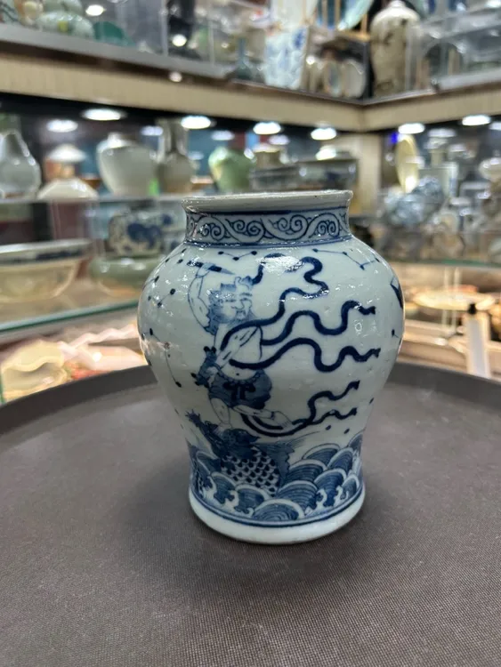 青花瓷器魁星点斗海水江崖尊，浙料青花高岭土