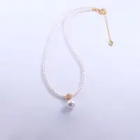【小魏总珠宝】镀K金 四叶草澳白色项链-4-11mm 40+5cm
