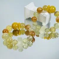 【2443 大蜜橘】黄水晶龙纹玛瑙胶花手串12-20mm多样性发其一Z
