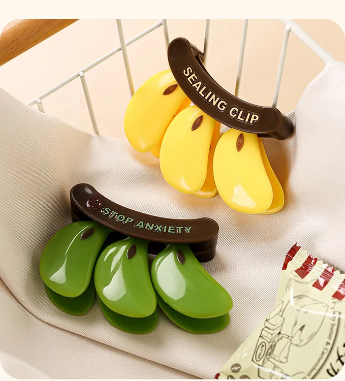 【花花】香蕉磁吸封口夹零食保鲜塑料袋零食夹奶粉封口条防潮保鲜夹
