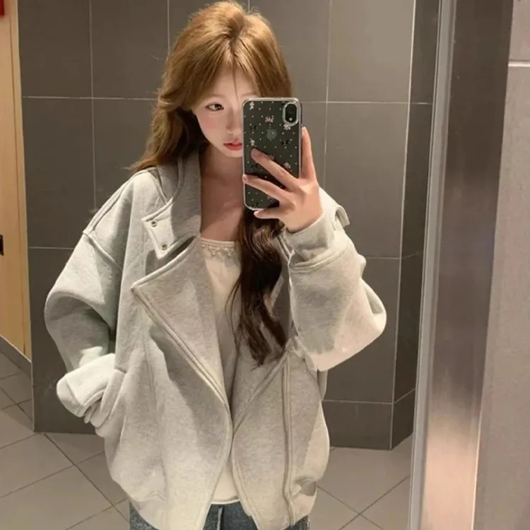 美式双拉链开衫连帽卫衣男春秋季重磅潮流cleanfit设计感情侣外套