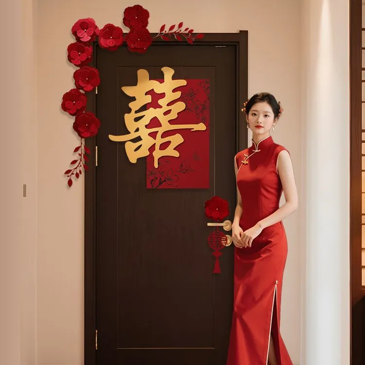 结婚布置婚房装饰品氛围感房门布置喜字门贴男方用品婚礼大全全套商品图